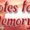 Notes for Memory